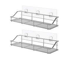 Oriware Serviteur de Douche Etagère pour Salle de Bain Panier Toilette Cuisine Spice Rack Acier Inoxydable SUS304 sans Perçage - 2 Pack