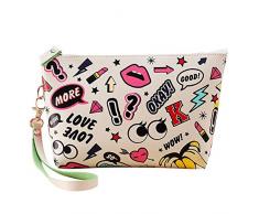 CINEEN Étanche Trousse de Maquillage Trousse de Voyage Portefeuille Sac Rangement Cosmétique Trousse de Toilette Toiletry Bag Portefeuille Sac à Main Multicolore