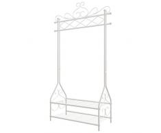 SONGMICS Portemanteau Vintage Portant métallique avec Tringle et 2 étagères 92 x 41 x 173 cm (L x l x h) Couleur Beige HSR07W