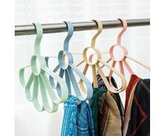 CAOLATOR Hanger Porte-écharpe Circulaire Cintre Polyvalent Cintre écharpe en Plastique Porte-Cravate Passants Multi Cravate Cintre Circulaire Armoire Organiseur de l'espace Ceinture Écharpe