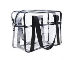 ONEGenug Trousse de Maquillage,Clair Trousse de Toilette,Haute qualité Épais Transprent Cosmétique Sac, Étanche Maquillage Artiste Grand Sac Organisateur De Stockage Facile Nettoyer