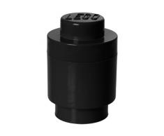 Brique de rangement LEGO 1 plot ronde, BoÃ®te de rangement empilable, 950 ml, noir