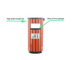 Kiter-bin Poubelle d'extérieur 12 litres en métal Rond Cendrier en Acier Inoxydable avec boîte intérieure en Fer
