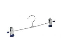 Wenko 10501211100 Cintres Ã Pinces Snap 30 Set de 2 Cintres Pour VÃªtements, Crochets Rotatifs, Clips Coulissants, MÃ©tal, Plastique, 30 cm, Bleu FoncÃ©