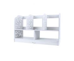 CUSCO Petite Etagère Livres Blanche Détachable en Bois Bibliothèque Meuble de Rangement pour Chambre Ecole Bureau (Modèle C: 35x21.5x60cm)
