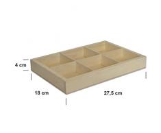 Creative Deco Petite Étagère à Casiers Vitrine | 6 Compartiments | 27,5 x 18 x 4 cm | Bois a Décorer | Parfait pour Les Mural, Bijoux et Objets
