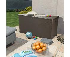 vidaXL Boîte de Rangement de Jardin 420 L Marron Coffre de Stockage Extérieur