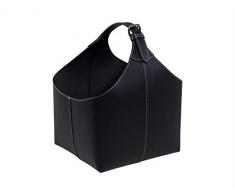 Porte-magazines/journaux-cuir-noir