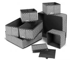 ilauke Boite Rangement, 8pcs Boîtes de Rangement Ouvertes en Textile Non-Tissé, Tiroir en Tissu,Cube de Rangement Pliable Coffre pour Linge, Jouets, Vêtement, avec poignées en Cuir et Etiquettes