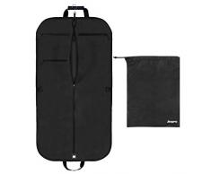 Anpro Housse de Costume Voyage Pliable Imperméable112cm x 57cm avec Crochet Bandoulière Réglable,1X Housse de Chaussure Protection Vêtements 2 Ruban Elastique Fixer Costume 3 Compartiments pour Homme