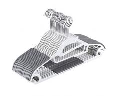 Yoassi Cintres Standard en Plastique Anti-dérapante pour Vêtements Adultes Supporter jusquà 5 kg(Lot de 20, Gris)