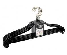 cortec 5 x Cintre en métal, antidérapant, noir, de repassage économie despace avec Rock Crochets et pantalon, fabriqué en Allemagne