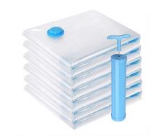 KAILH Lot de 6 Sacs de Rangement sous Vide, 40x60cm Sac de Compression Voyages Réutilisables pour Vêtements, Couettes, Literie, Oreillers