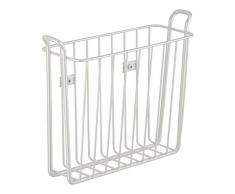 InterDesign Classico porte-magazines à suspendre, panier mural à journaux en métal pour salle de bain, cuisine, chambre, blanc