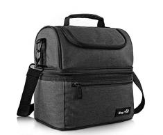 Hap Tim Sac Isotherme Repas Femme & Homme, Lunch Box Bag Isotherme Femme, Glaciere Souple Isotherme, 7.5 L Sac Repas Pour Enfant Travail PiqueNique - Gris Foncé EU16040-DG