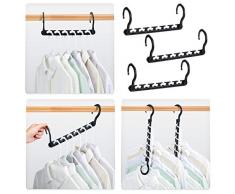 HOUSE DAY Magique Cintre Organisateur Rangement de Garde-Robe Cintres Multifonction Économie de Place dans Le Placard Cintre Plastique Solide 12Pcs Noir