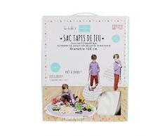The home deco Kids Sac de Rangement Tapis de Jeu Diamètre 120 cm Facile à Transporter Rangement Express Jouets, poupées pour Enfants résistant Lavable Se referme par Liens coulissants