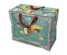dotcomgiftshop Grand Sac de Rangement Jumbo Bag Carte du Monde Earth