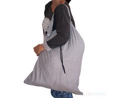 Dazoriginal Grand Sacs de blanchisserie - Sac buanderie 100% coton - sac à laver de blanchisserie - Tissu Sac à linge, panier à linge réutilisable - Sac de Lavage - Panier à Linge - Panier à linge sale en tissu - Cordon en