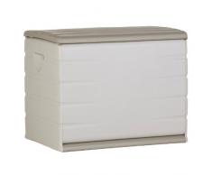 Coffre de Rangement Plastique 260L Blanc/Beige