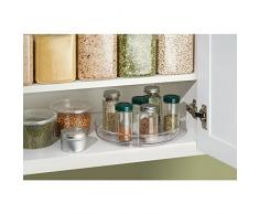 iDesign plateau tournant, petit plateau pivotant en plastique sans BPA pour épices et ingrédients de cuisine, socle tournant pour le placard, transparent