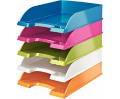 Leitz WOW Plus 5226 Corbeille à Courrier Plastique - Rose Métallisé