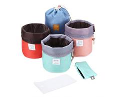 Ulikey 4 Pcs Trousses à Maquillage, Ronde Sacs de Maquillage Trousse de Toilette Grande Capacité, Sac Cosmétique Femmes Imperméable pour Organisateur de Voyage