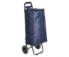 AmazonBasics Chariot de courses à 2 roulettes, 40 litres, bleu marine