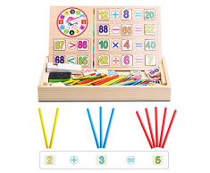 Cartes De Nombre De Bois Et Comptage De Barres Avec Boîte De Rangement Pour Les Enfants