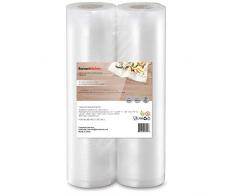 Bonsenkitchen Rouleau de Mise Sous Vide 2 Rouleaux de 28 x 600 cm Sac Sous Vide Alimentaire pour la Conservation des Aliments et la Cuisson - VB3814