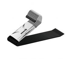 IPOW [ Lot de 12 Cintres en Métal Chromé avec Revêtement Noir de Caoutchouc, Anti dérapant et Robuste, Gain de l’Espace pour Ranger Les Pantalons/Jeans/écharpe etc