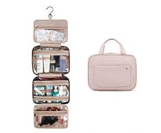 BAGSMART Trousse de Toilette à Suspendre Femme, Sac Rangement Cosmétique Trousse de Voyage Vanity (Rose)