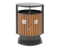 Poubelle d'extérieur tri sélectif Look au bois