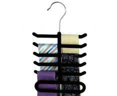 Hangerworld Lot de 3 cintres Porte-Cravates en Velours