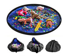 LandJoy Sac de rangement Jouet，60 Pouces Enfants Tapis de Jeu Sac de Rangement Pliable Grand Tapis de jouets Jouets pour Enfant（150cm）