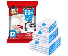 Boxlegend Sacs de Rangement Sous Vide Lot de 12 Type épais 4*100x80 +4*80x60 + 4*60x40cm Housses de Rangement Sous Vide Voyages Réutilisables pour Matelas, Vêtements, Couettes, Literie, Oreillers
