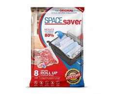 SPACESAVER 8 x Premium de Voyage Roll Up Compression Sacs de Rangement pour valises – Pas Besoin de sous Vide – (4 x Large, 4 x Medium) 80% Plus de Stockage Que des Marques. (Travel 8 Pack)