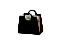 Meubletmoi Porte-revues Sac Noir Bois - Range-Magazines Design Moderne - Handbag Noir