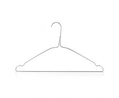 Hangerworld 20 Cintres 40cm Solides en Métal Blanc à Barre Pantalon et Encoches, Taille Universelle