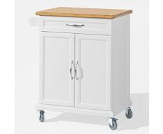 SoBuy Desserte Chariot de Cuisine de Service Meuble de Rangement Roulant L66cmxH90cmxP46cm FKW13-WN