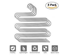 JAYMP Cintres Porte-pantalons Multi-usages Cintre en Acier Inoxydable de 5 étages(4 pack)