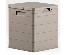 AC-Déco Coffre de rangement - 90 L - Plastique - Taupe