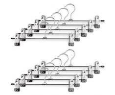 YIFAA Lot de 50 Cintres en Métal avec Pince,Antidérapante Pantalons Cintre pour Jupes,Vêtements (50pcs)