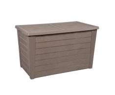Coffre de Jardin en Plastique Taupe 250L - Malle Rangement Extérieur - 480