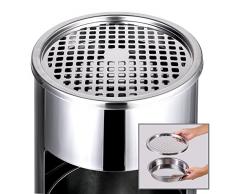 TecTake Cendrier sur pied extérieur avec poubelle + seau intérieur 30l - diverses couleurs au choix - (chrome | no. 402281)