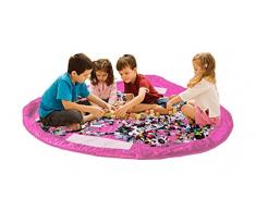 Grand organiseur de sac de rangement pour jouets et tapis de jeu pour les tout-petits et les enfants.