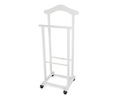 Europe & Nature Valet White - Valet de Nuit Bois, Blanc, 37 x 46 x 105 cm