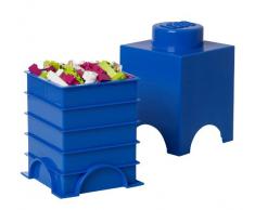 Brique de rangement LEGO 1 plot, BoÃ®te de rangement empilable, 1,2 l, bleu