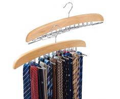 EZOWare Pack de 2 - Cintres Porte-Cravates en Crochet en Métal Plaqué avec Chrome, Organisateur de Ceintures, Porte-accéssoires pour Cravates, ceintrues, Foulards, écharpes