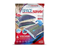 Sacs de Rangement Sous Vide Jumbo 100x80cm Premium Space Saver + Sans Hand-Pump Pour Voyage.(80% de Lespace de Stockage Plus Que Les Autres Marques. (Garantie de Remplacement à Vie!) - Pack of 6